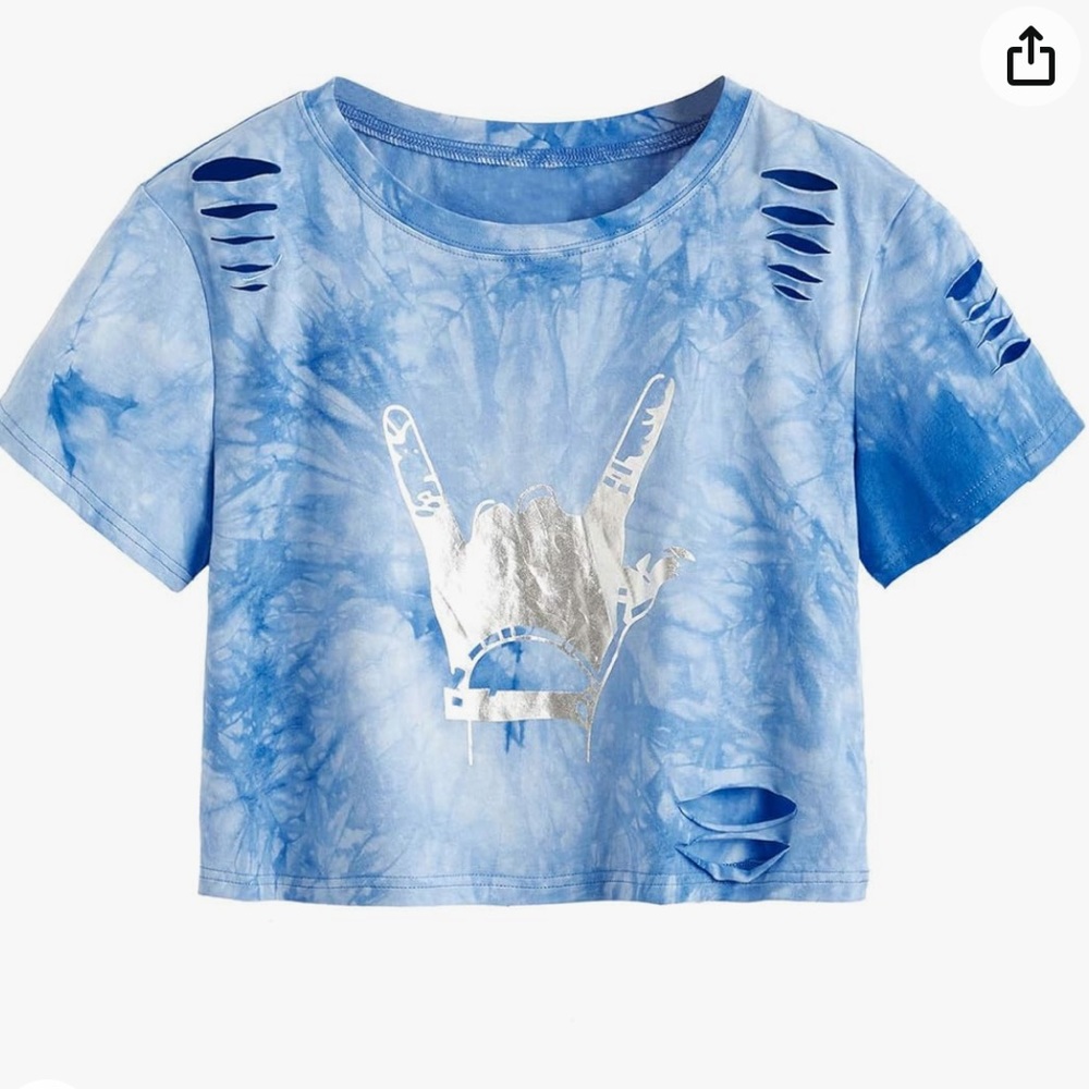 Distressed crop top